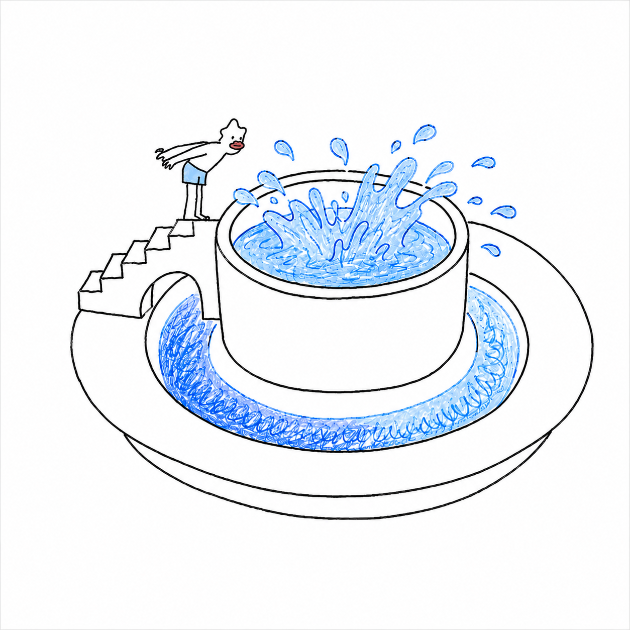 Castle Coffee Set with blue glass moat