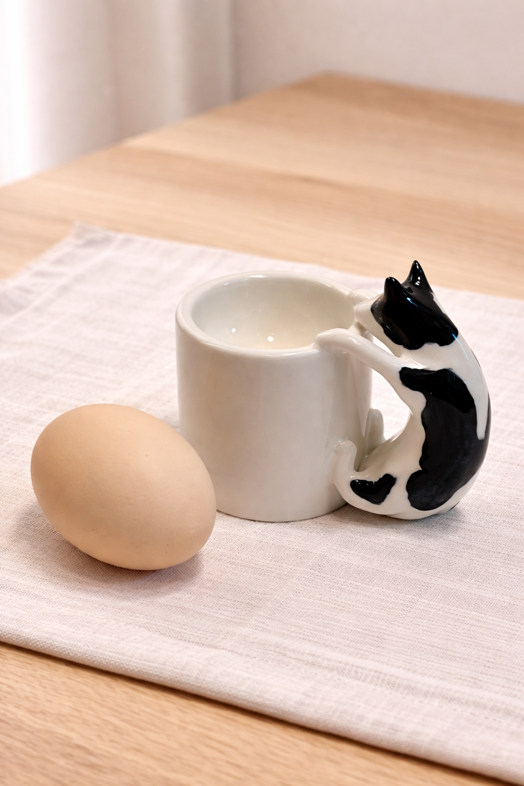 Cat Egg Cup (COW) – A Playful Ceramic Breakfast Object | 4am Product Design