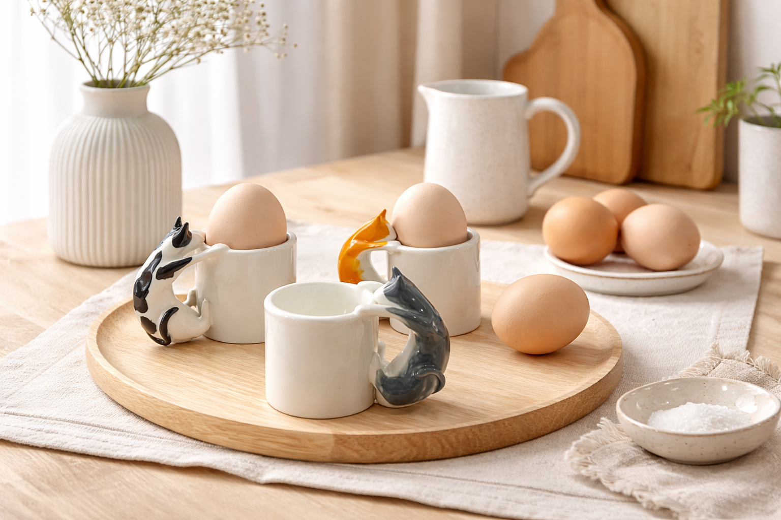 Cat Egg Cup (GREY) – A Playful Ceramic Breakfast Object | 4am Product Design image 4