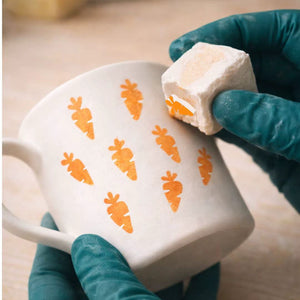 Reusable Pottery Sponge Stamp – Ceramic Clay Carrot Stamp Tool for Pottery Decoration