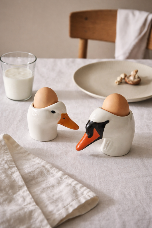 A Ceramic Duck Egg Cup – Handmade Breakfast Egg Holder