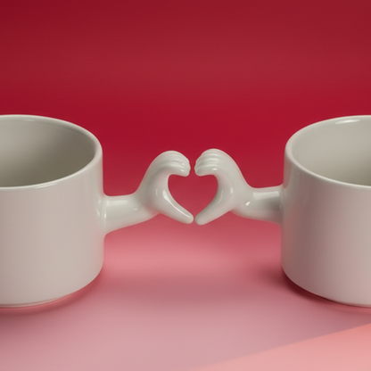 Handmade heart cup set gift for couples, friends and family