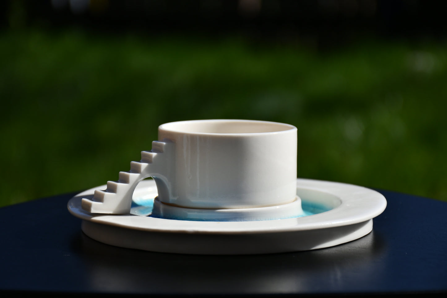 Handmade Castle Coffee Set styled on a table for coffee rituals
