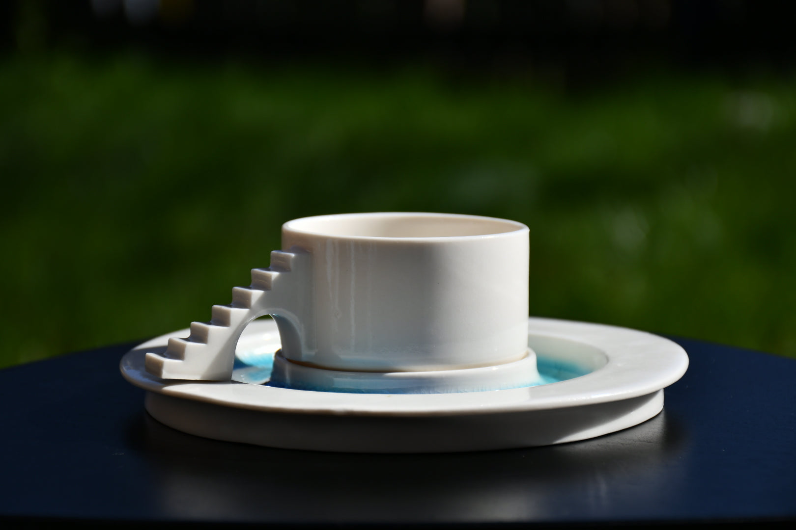 Handmade Castle Coffee Set styled on a table for coffee rituals