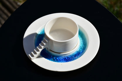Handmade Castle Coffee Set styled on a table for coffee rituals