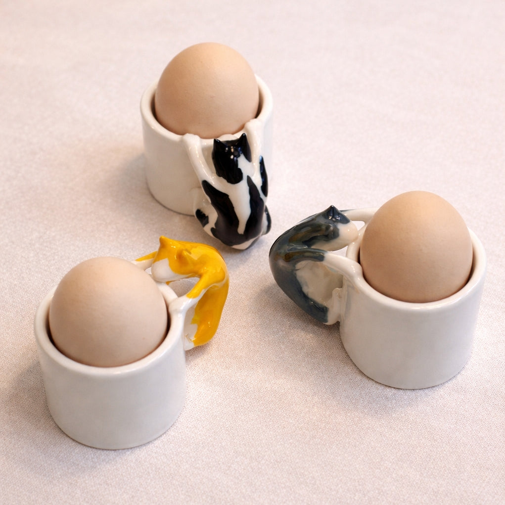 Cat Egg Cup (GREY) – A Playful Ceramic Breakfast Object | 4am Product Design image 5