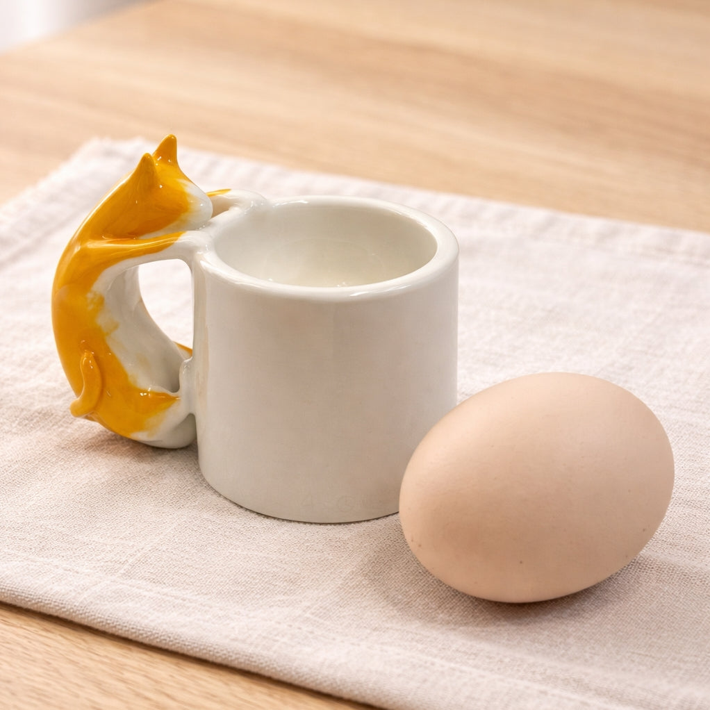Cat Egg Cup (set of 3) – A Playful Ceramic Breakfast Object | 4am Product Design